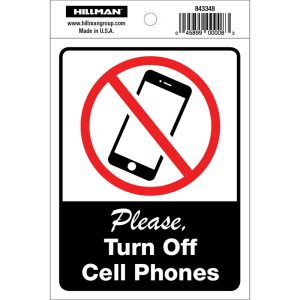 Hillman English White Safety Decal 6 in. H X 4 in. W
