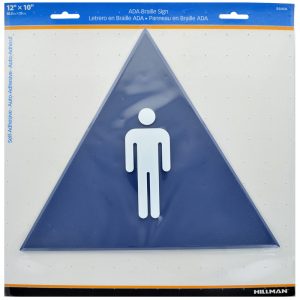Hillman English Blue Restroom Plaque 12 in. H X 10 in. W