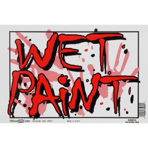 Hillman English White Wet Paint Sign 8 in. H X 12 in. W