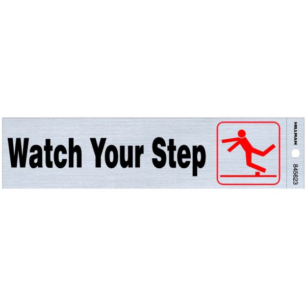 Hillman English Silver Safety Sign 2 in. H X 8 in. W