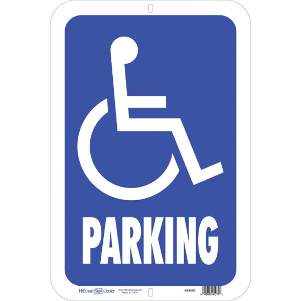 Hillman English Blue Handicap Sign 19 in. H X 15 in. W