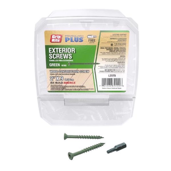 Grip-Rite PrimeGuard Plus No. 9 wire X 2 in. L Star Bugle Head Deck Screws 5 lb 453 pc
