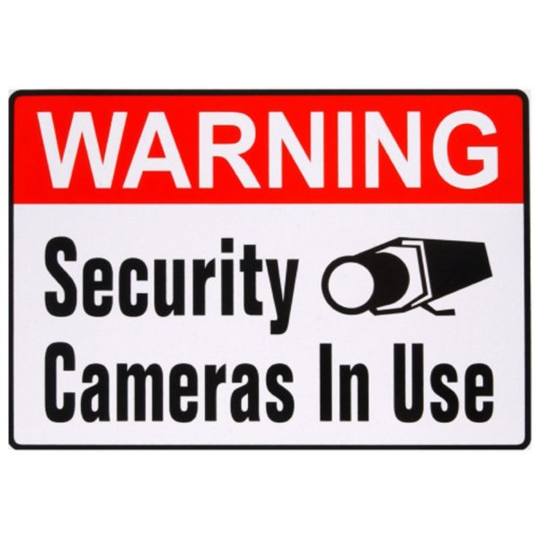 Hillman English White Security Decal 4 in. H X 6 in. W