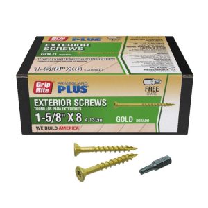 Grip-Rite PrimeGuard Plus No. 8 wire X 1-5/8 in. L Star Flat Head Deck Screws 124 pk