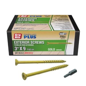 Grip-Rite PrimeGuard Plus No. 9 wire X 3 in. L Star Flat Head Deck Screws 1 lb
