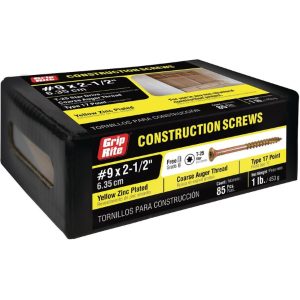 Grip-Rite No. 9 wire X 2-1/2 in. L Star Bugle Head Construction Screws 1 lb