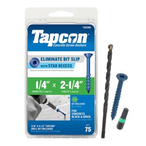 Tapcon 2-1/4 in. L Star Flat Head Concrete Screws 75 pk