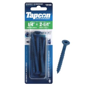 Tapcon 2-1/4 in. L Star Flat Head Concrete Screws 8 pk