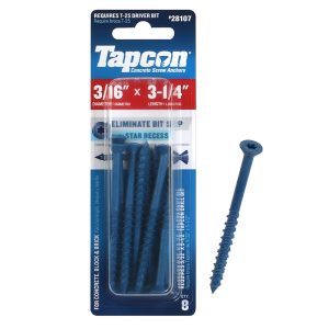 Tapcon 3-1/4 in. L Star Flat Head Concrete Screws 8 pk
