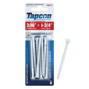 Tapcon 1-3/4 in. L Star Flat Head Concrete Screws 8 pk