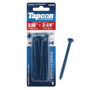 Tapcon 2-1/4 in. L Star Flat Head Concrete Screws 8 pk