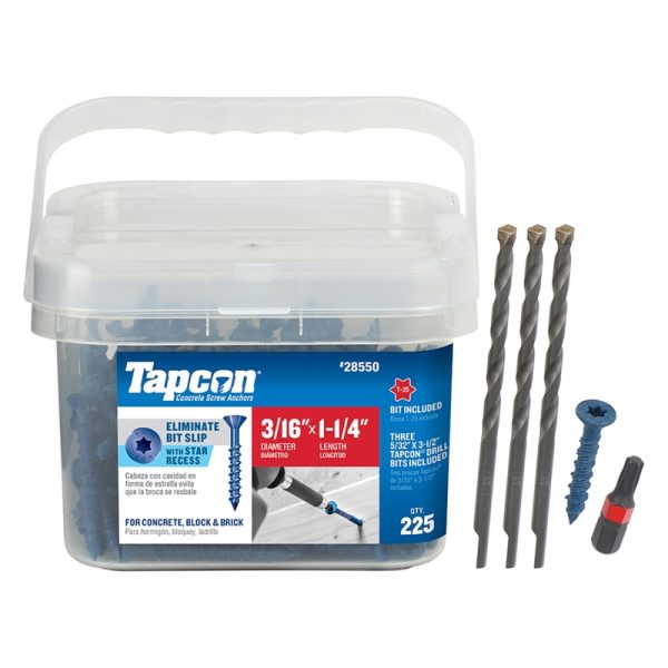 Tapcon 1-1/4 in. L Star Flat Head Concrete Screws 225 pk