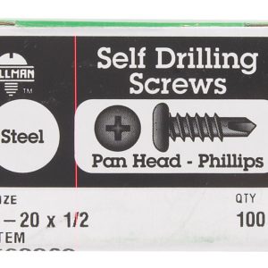 Hillman No. 6-20 X 1/2 in. L Phillips Pan Head Self- Drilling Screws 100 pk