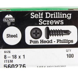 Hillman No. 8-18 X 1 in. L Phillips Pan Head Self- Drilling Screws 100 pk