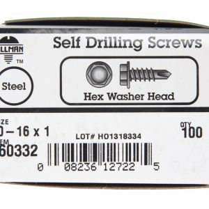 Hillman No. 10 X 1 in. L Hex Washer Head Sheet Metal Screws 100 pk