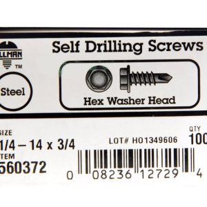 Hillman 1/4-14 Sizes X 3/4 in. L Hex Hex Washer Head Sheet Metal Screws 100 pk