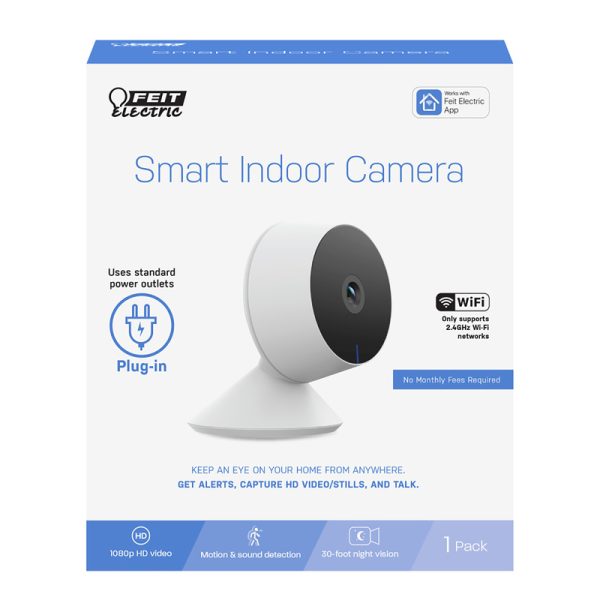 Feit Electric Plug-in Indoor Black/White Wi-Fi Security Camera