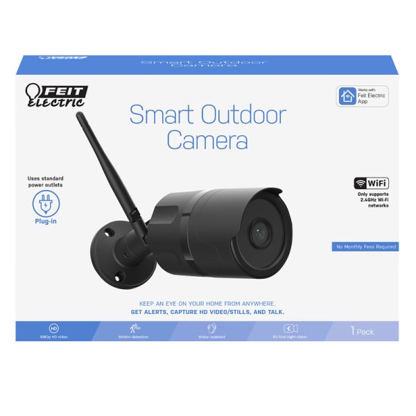 Feit Electric Plug-in Outdoor Black Wi-Fi Security Camera