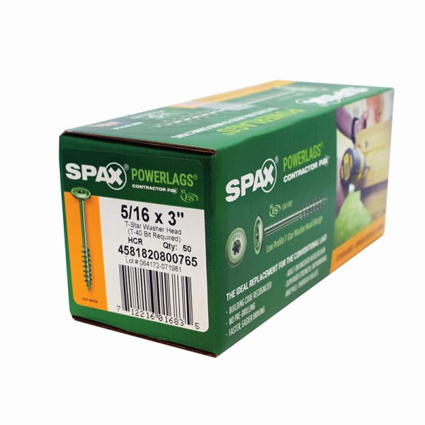 Spax Powerlags 3 in. L T-40 Washer Head Construction Screws 50 pk