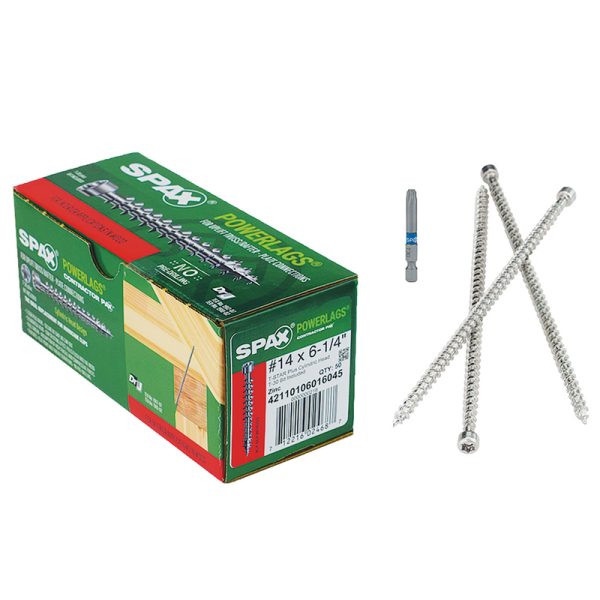 Spax Powerlags No. 14 X 6-1/4 in. L T-30 Round Head Construction Screws 50 pk