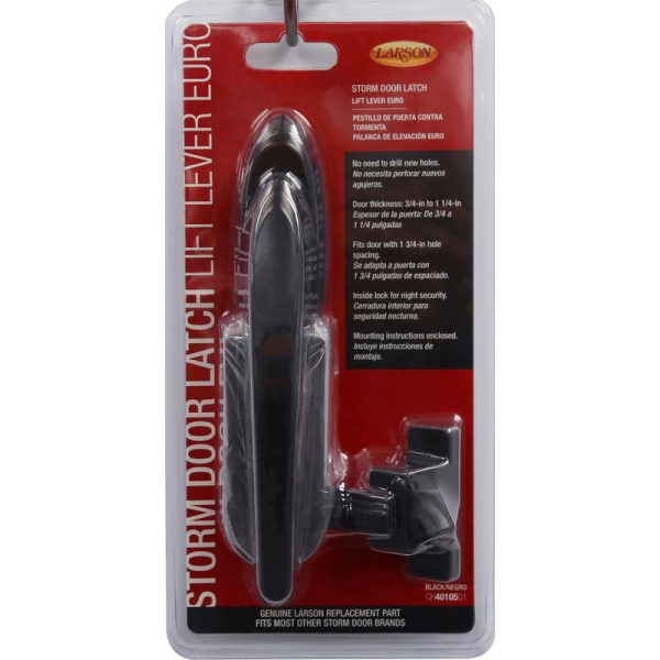 Larson Euro Black Zinc Lift Lever Latch 1 pk