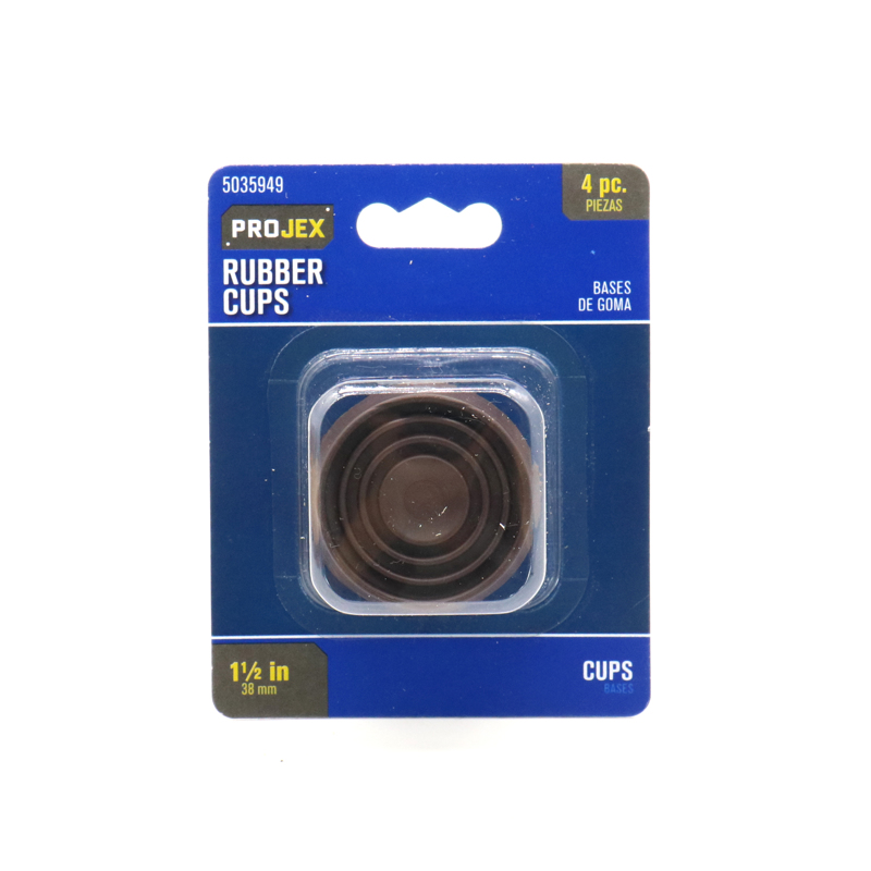 Projex Rubber Caster Cup Brown Round 11/2 in. W 4 pk PaintPlace New York