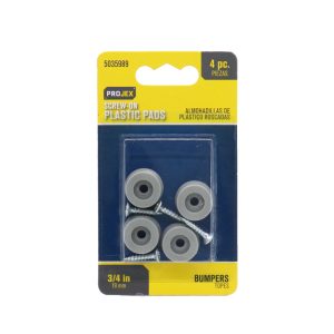 Projex Plastic Bumper Pad Gray Round 3/4 in. W 4 pk