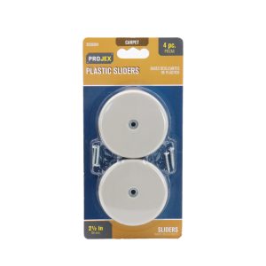 Projex White 7/8 in. Nail-On Plastic Chair Glide 8 pk