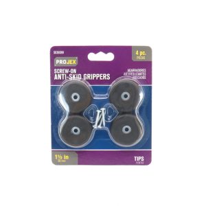 Projex Plastic Heavy Duty Anti-Skid Pad Black Round 1-1/2 in. W 4 pk