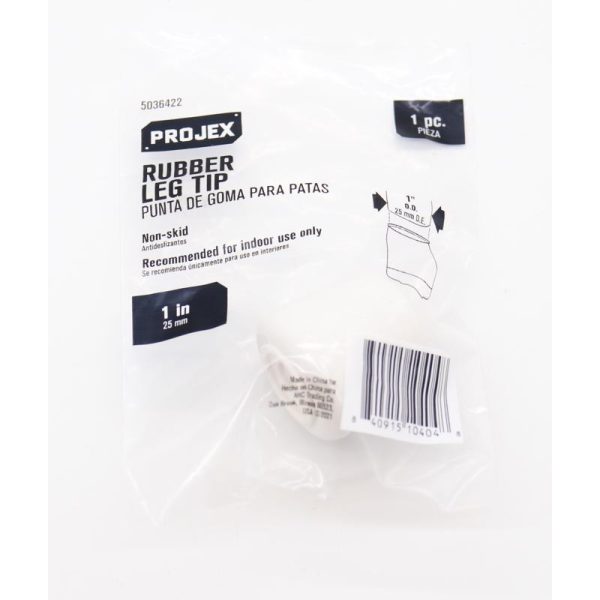 Projex Rubber Leg Tip White L-Shaped 1 in. W 40 pk