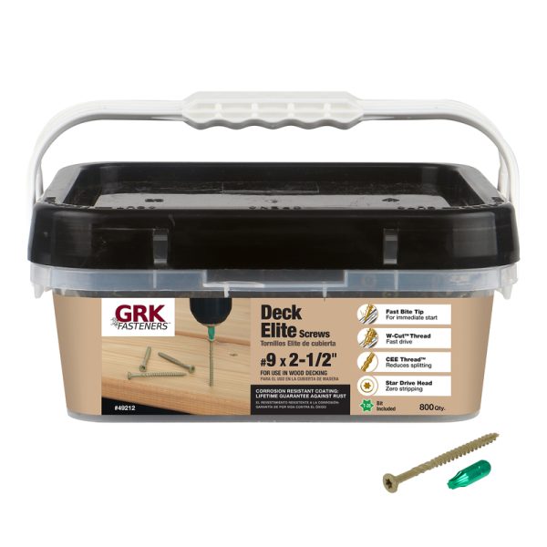 GRK Fasteners Deck Elite No. 9 X 2-1/2 in. L Star Star Head Deck Screws 800 pk