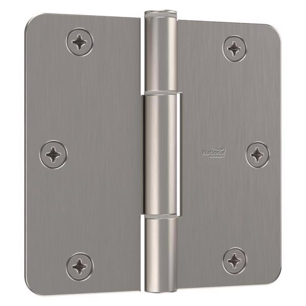 National Hardware 3.5 in. L Satin Nickel Door Hinge 3 pk