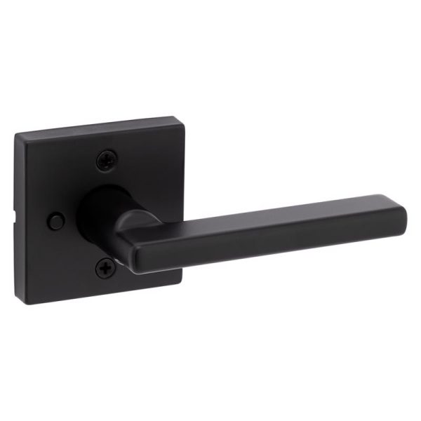 Kwikset Halifax Matte Black 	Bed and Bath Lever Right or Left Handed