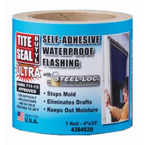 Cofair Tite Seal 4 in. W X 33 ft. L Polyethylene Flashing Butyl White