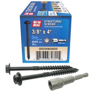 Grip-Rite 3/8 in wire X 4 in. L Star Hex Washer Head Structural Screws 50 pk