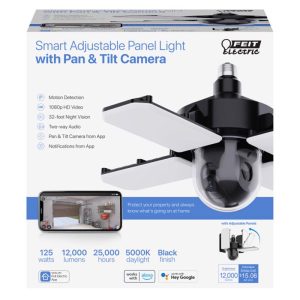 Feit Electric Indoor and Outdoor Black Wi-Fi Security Camera