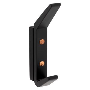 National Hardware Reed Matte Black Black Aluminum 4-3/4 in. L Hook 25 lb 1 pk
