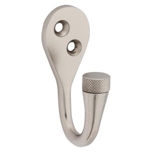 National Hardware Powell Medium Satin Nickel Silver Zinc 2-5/8 in. L Knurled Hook 60 lb 1 pk