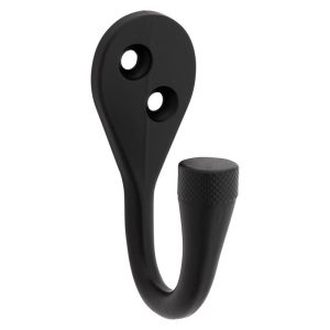 National Hardware Powell Medium Matte Black Black Zinc 2-5/8 in. L Knurled Hook 15 lb 1 pk