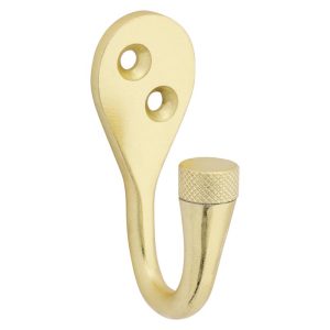 National Hardware Powell Medium Brushed Gold Zinc 2-5/8 in. L Knurled Hook 60 lb 1 pk