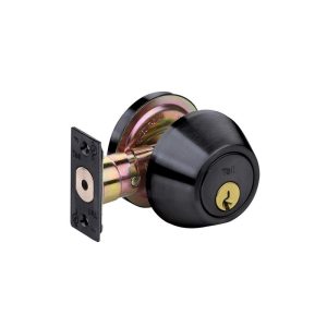 Tell Manufacturing DB 2051 Matte Black Steel Entry Knob and Single Cylinder Deadbolt