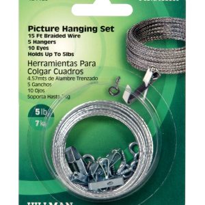 Hillman AnchorWire Steel-Plated Conventional Picture Hanging Set 5 lb 5 pk