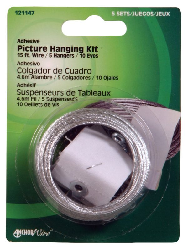 Hillman AnchorWire Steel-Plated Light Duty Adhesive Hangers 2 lb 5 pk