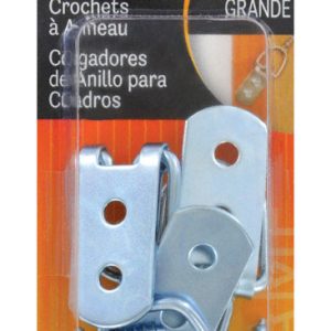 Hillman Silver Large D-Ring Hanger 15 lb 4 pk