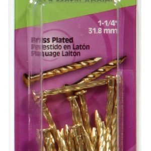 Hillman 1-1/4 in. Trim Brass-Plated Steel Nail Flat Head