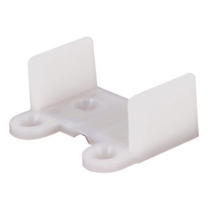 Prime-Line Matte White Plastic Sliding Door Guide 2 pc
