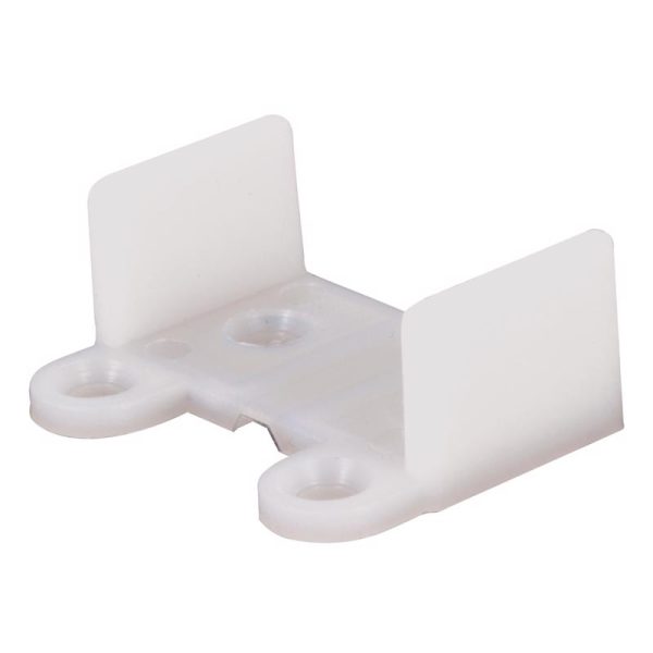 Prime-Line Matte White Plastic Sliding Door Guide 2 pc