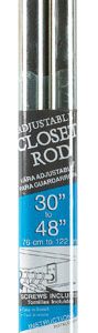 John Sterling Pro 48 in. L X 1 in. D Adjustable Platinum Steel Closet Rod