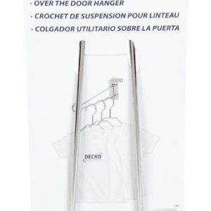 Decko 13.75 in. L Chrome Silver Chrome Large Over the Door Over Door Hanger 1 pk