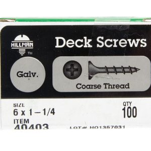 Hillman No. 6 X 1-1/4 in. L Phillips Bugle Head Deck Screws 100 pk